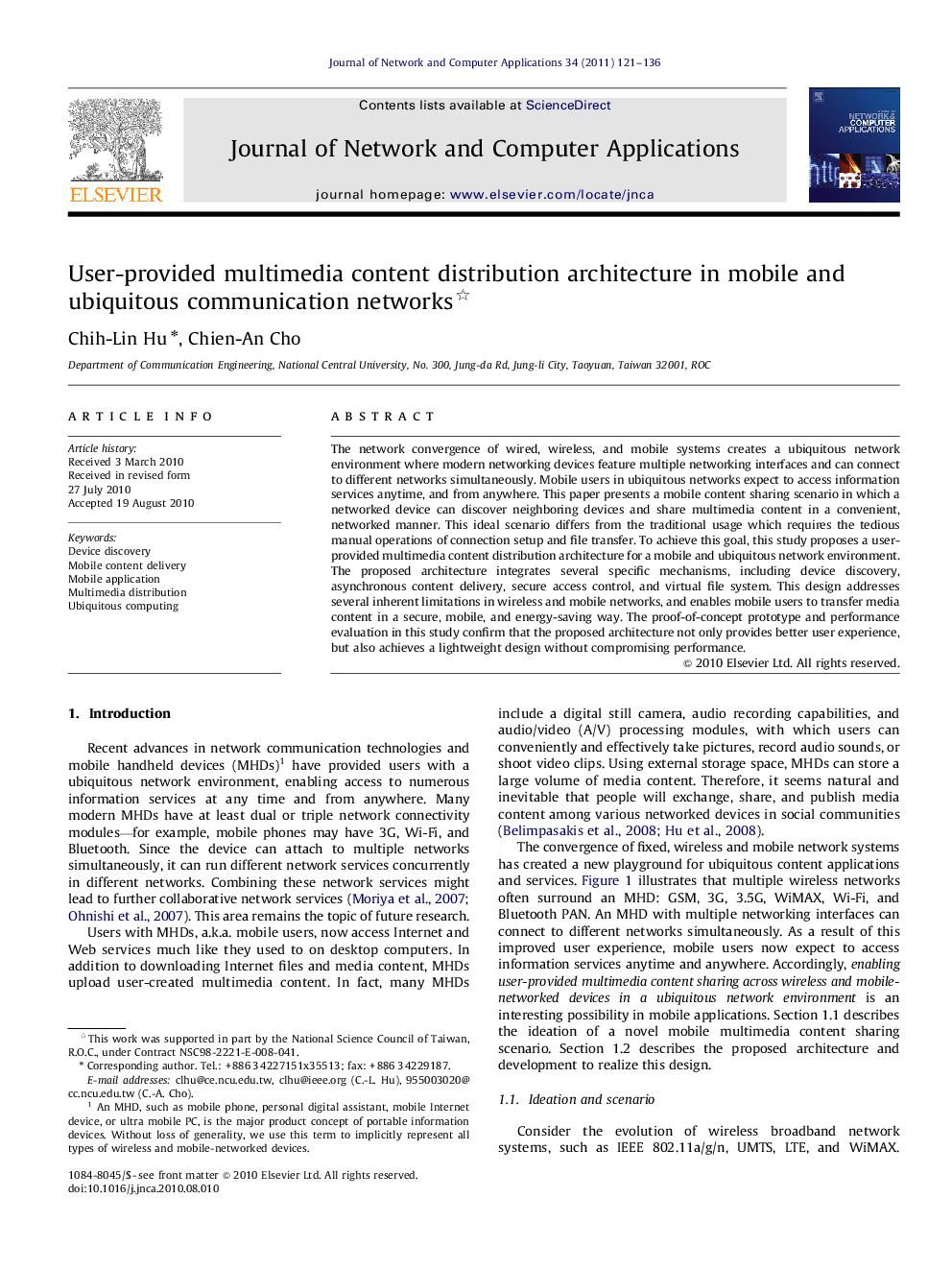 User-provided multimedia content distribution architecture in mobile and ubiquitous communication networks 