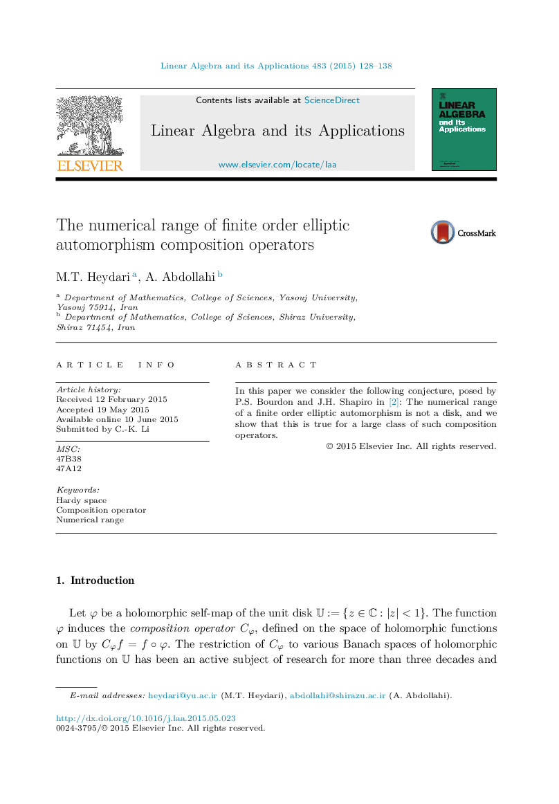 The numerical range of finite order elliptic automorphism composition operators