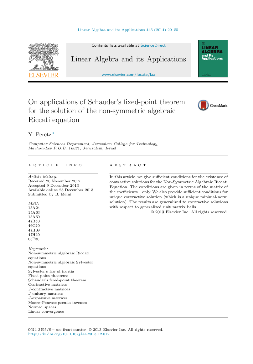 On applications of SchauderÊ¼s fixed-point theorem for the solution of the non-symmetric algebraic Riccati equation