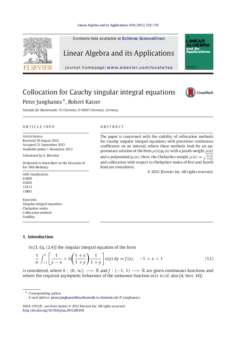 Collocation for Cauchy singular integral equations