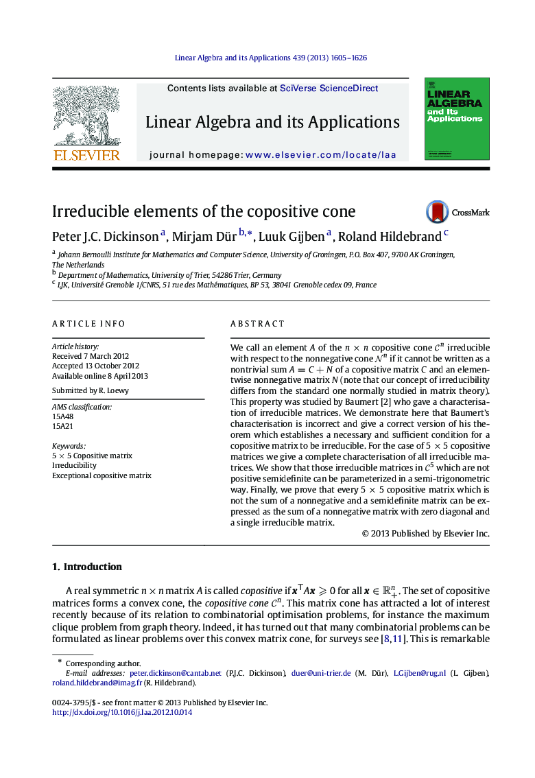 Irreducible elements of the copositive cone