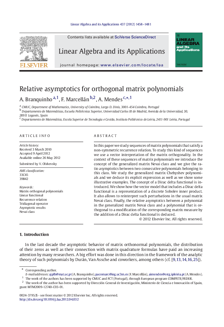 Relative asymptotics for orthogonal matrix polynomials
