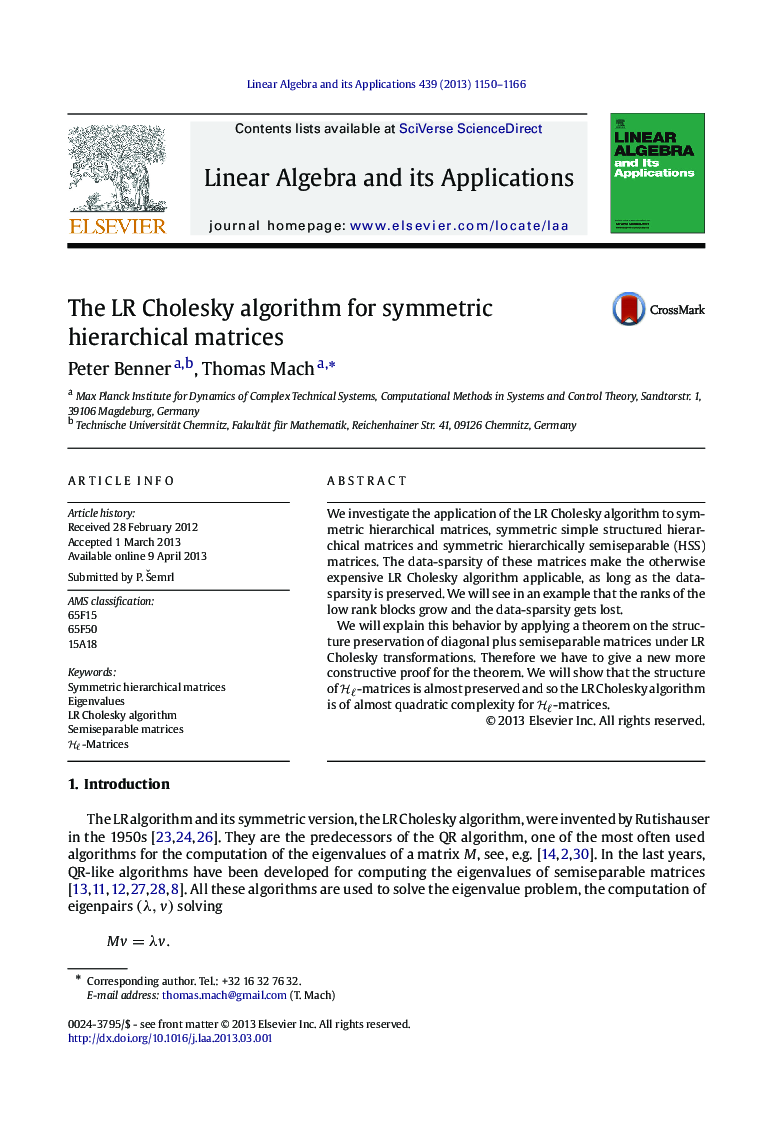 The LR Cholesky algorithm for symmetric hierarchical matrices