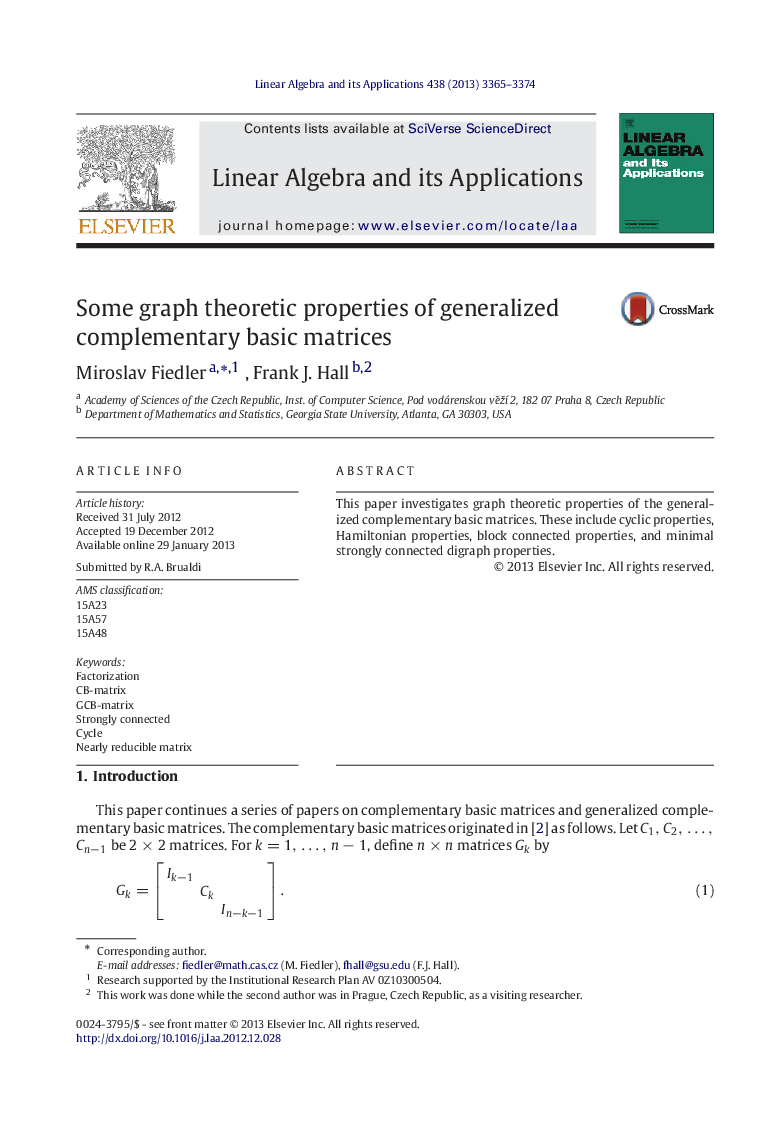 Some graph theoretic properties of generalized complementary basic matrices