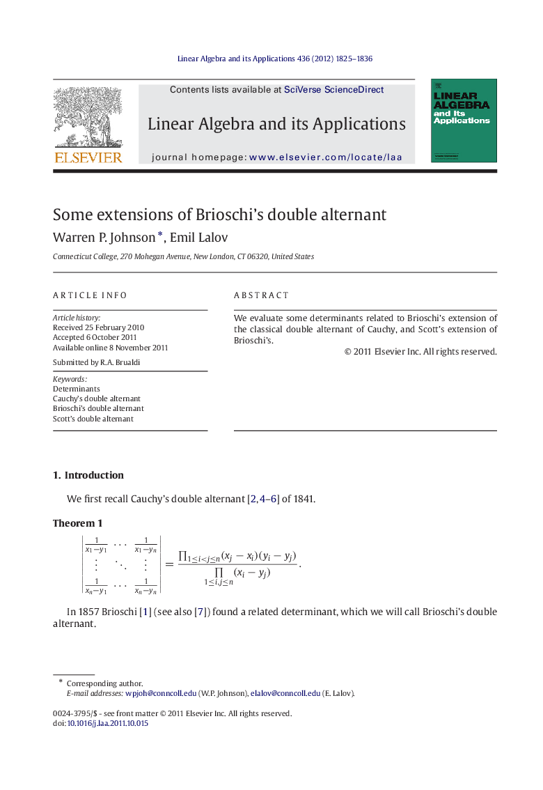 Some extensions of Brioschi’s double alternant