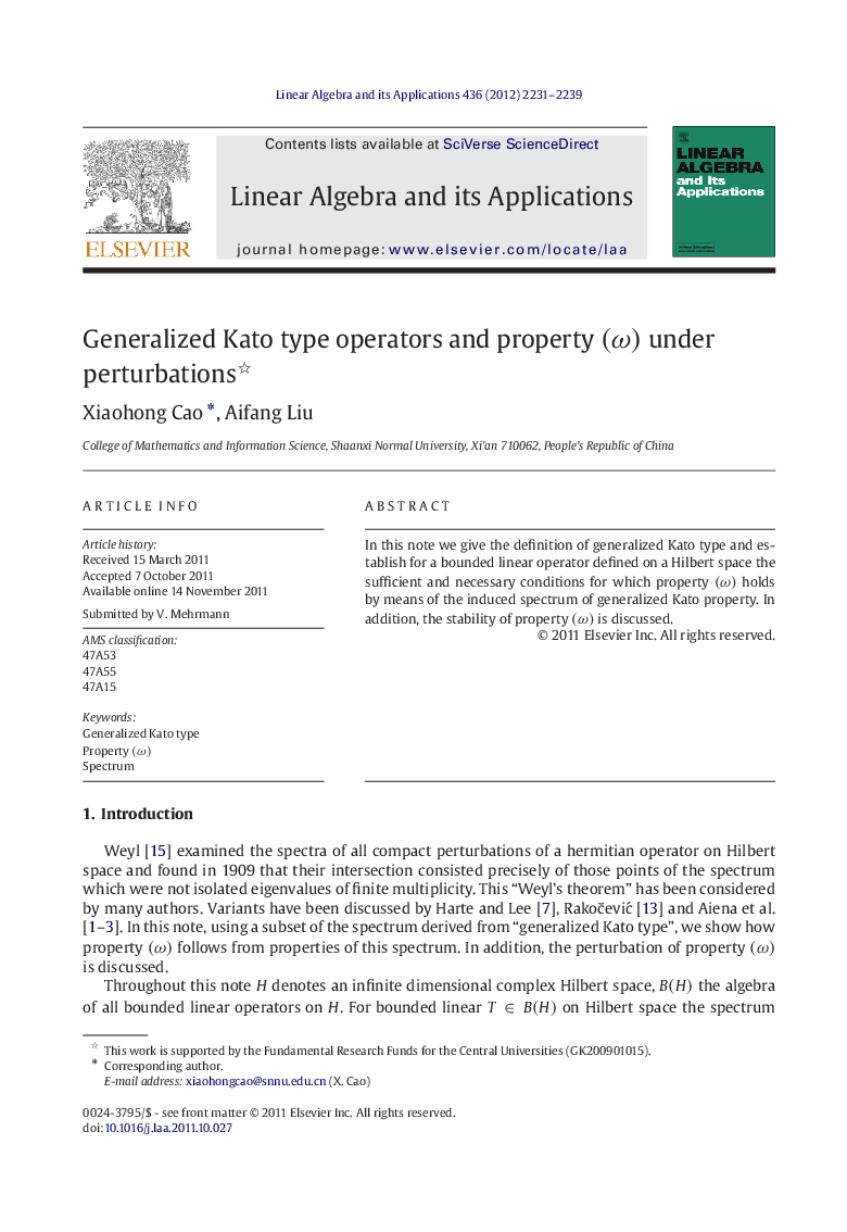 Generalized Kato type operators and property (ω) under perturbations 