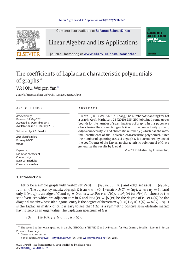 The coefficients of Laplacian characteristic polynomials of graphs 