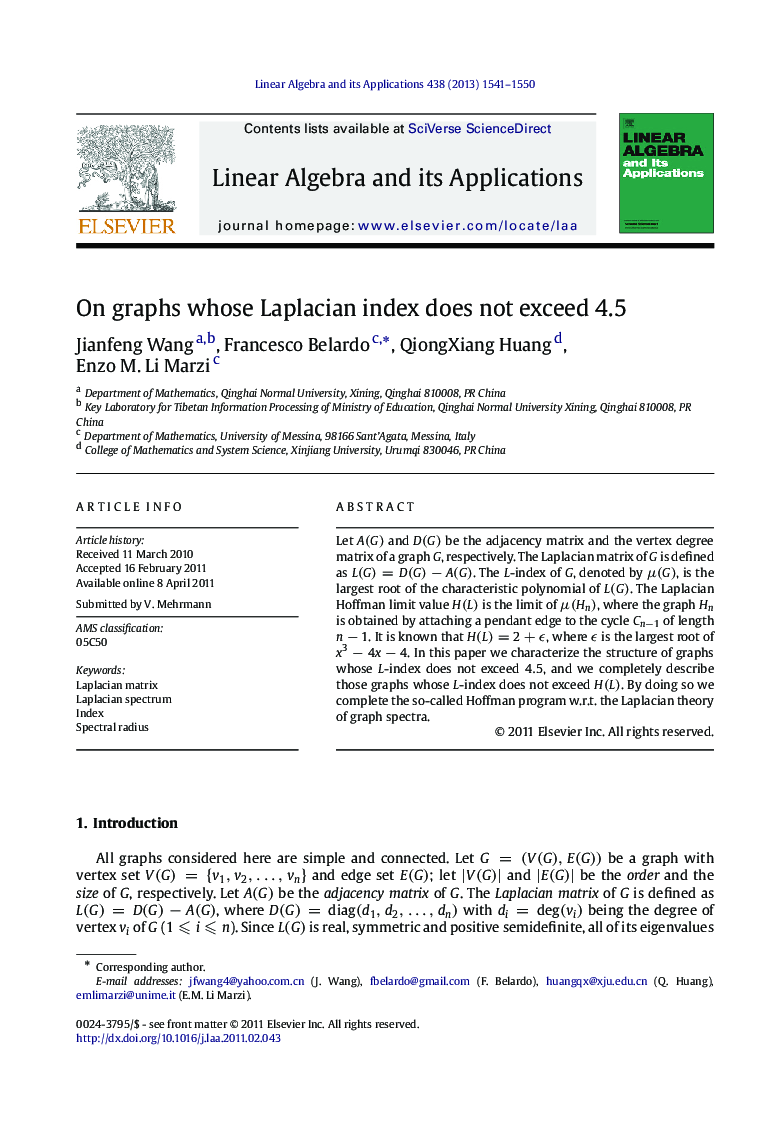 On graphs whose Laplacian index does not exceed 4.5