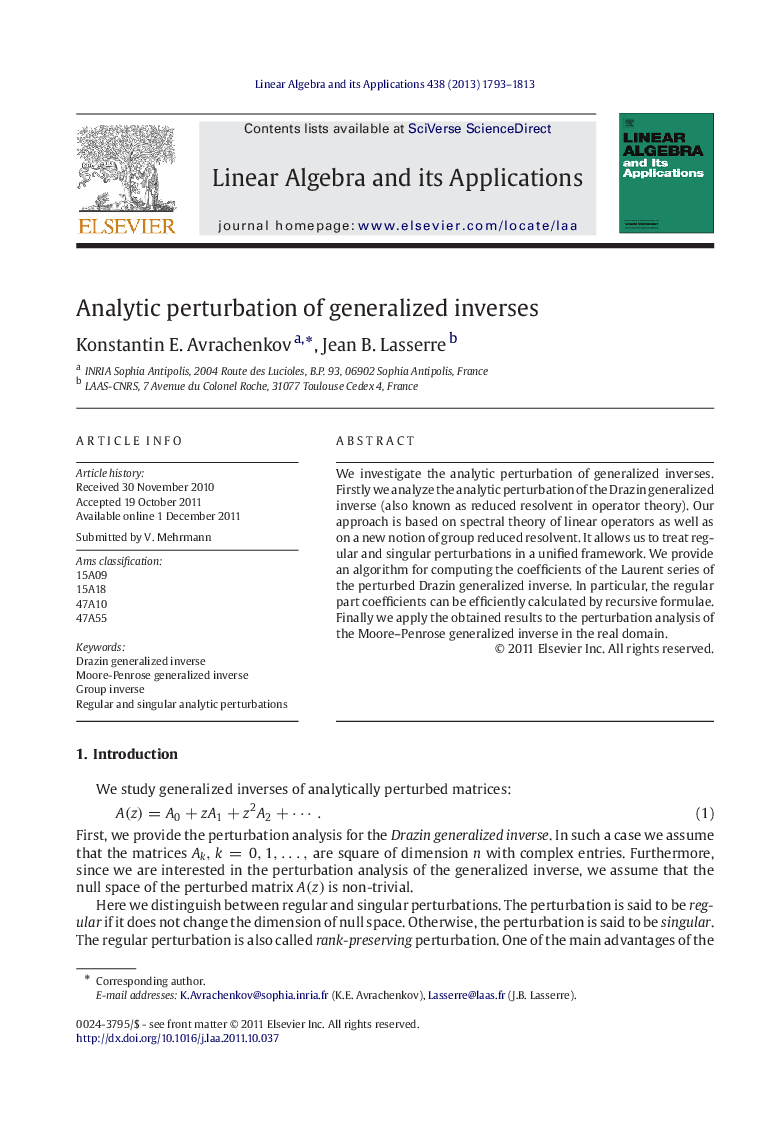 Analytic perturbation of generalized inverses