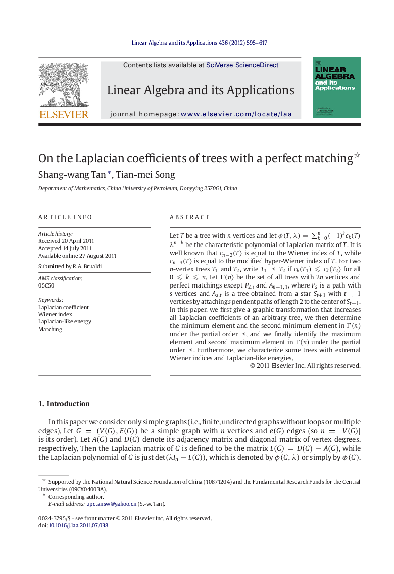 On the Laplacian coefficients of trees with a perfect matching 