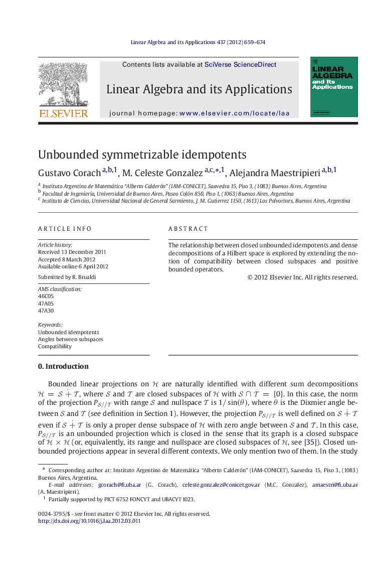 Unbounded symmetrizable idempotents