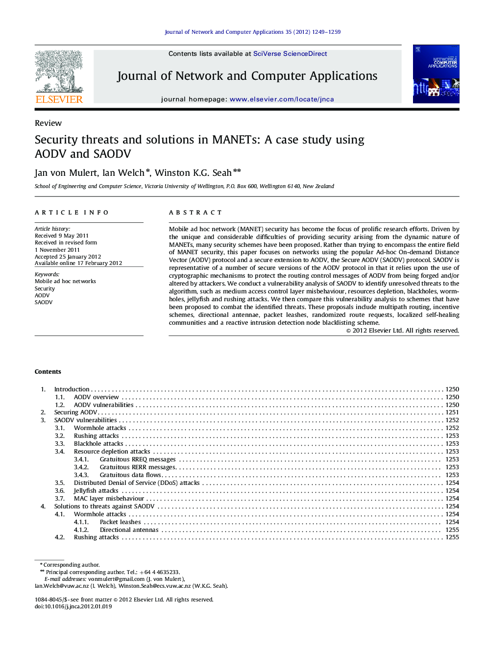 Security threats and solutions in MANETs: A case study using AODV and SAODV