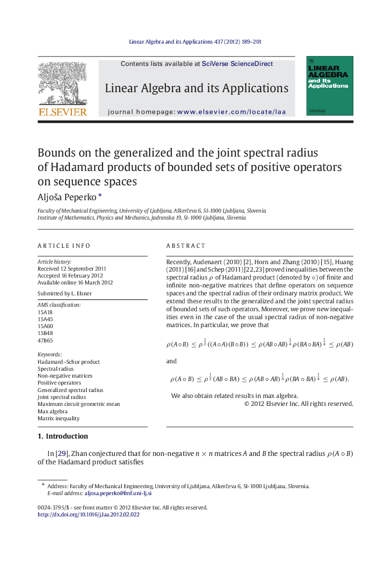 Bounds on the generalized and the joint spectral radius of Hadamard products of bounded sets of positive operators on sequence spaces