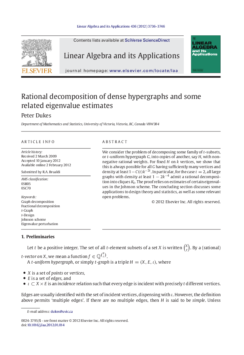 Rational decomposition of dense hypergraphs and some related eigenvalue estimates