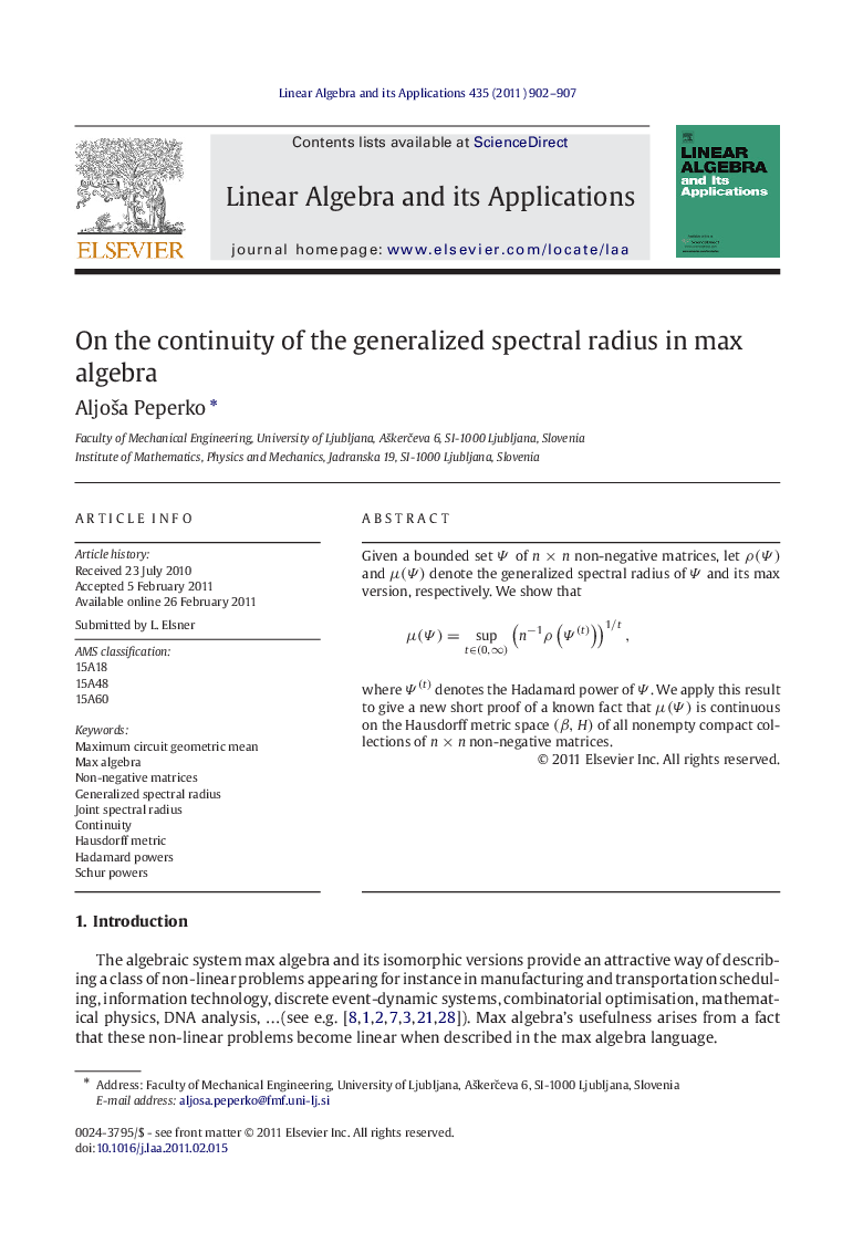 On the continuity of the generalized spectral radius in max algebra