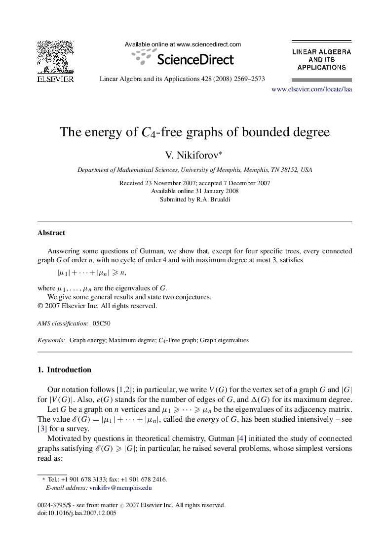 The energy of C4-free graphs of bounded degree