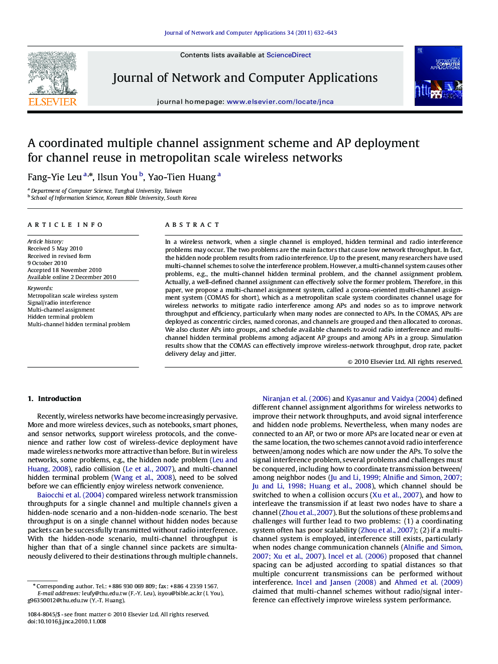 A coordinated multiple channel assignment scheme and AP deployment for channel reuse in metropolitan scale wireless networks