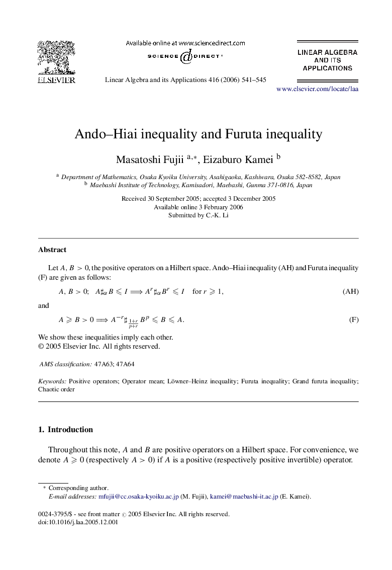 Ando–Hiai inequality and Furuta inequality