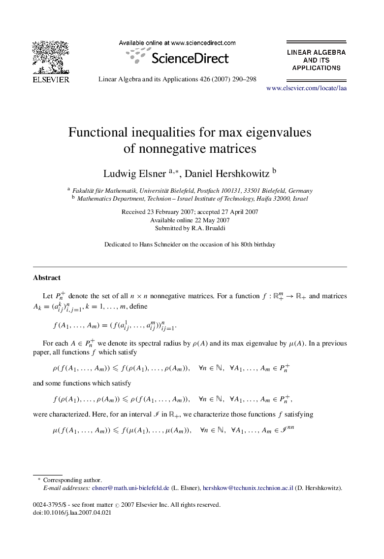 Functional inequalities for max eigenvalues of nonnegative matrices