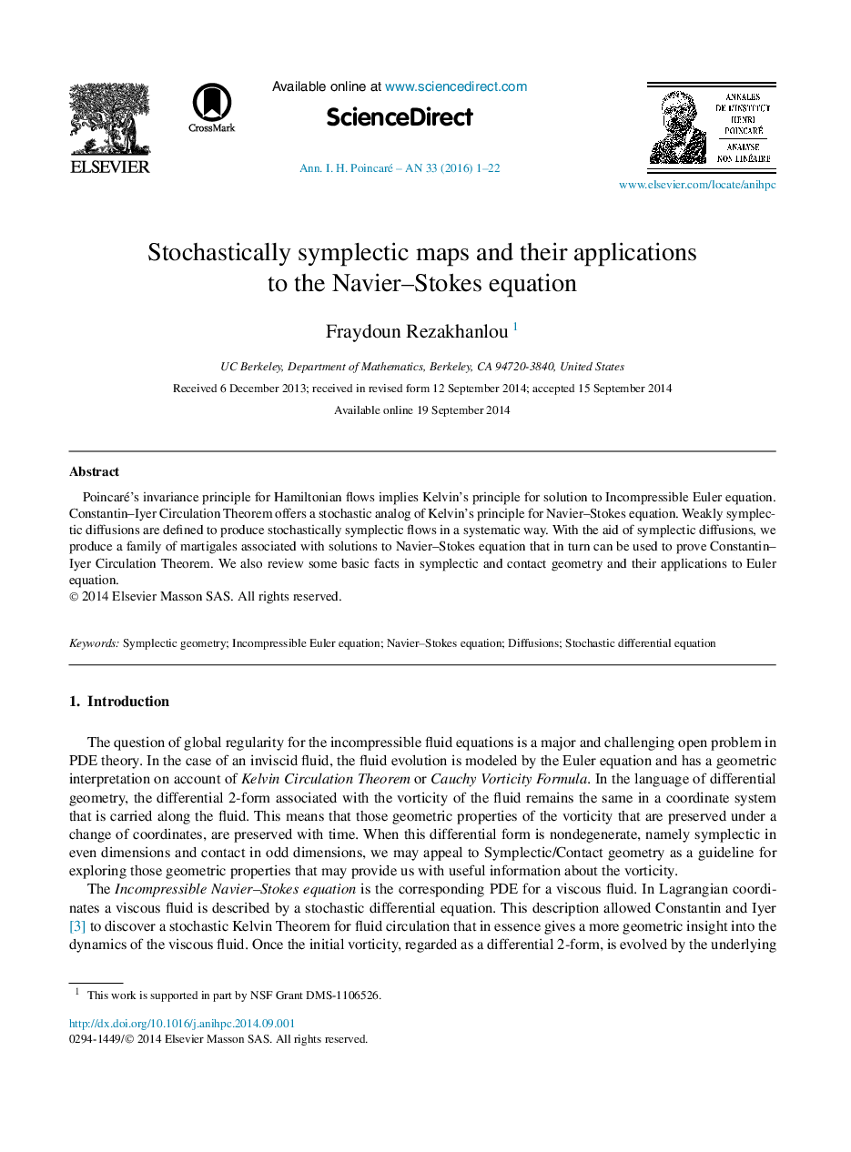 Stochastically symplectic maps and their applications to the Navier–Stokes equation