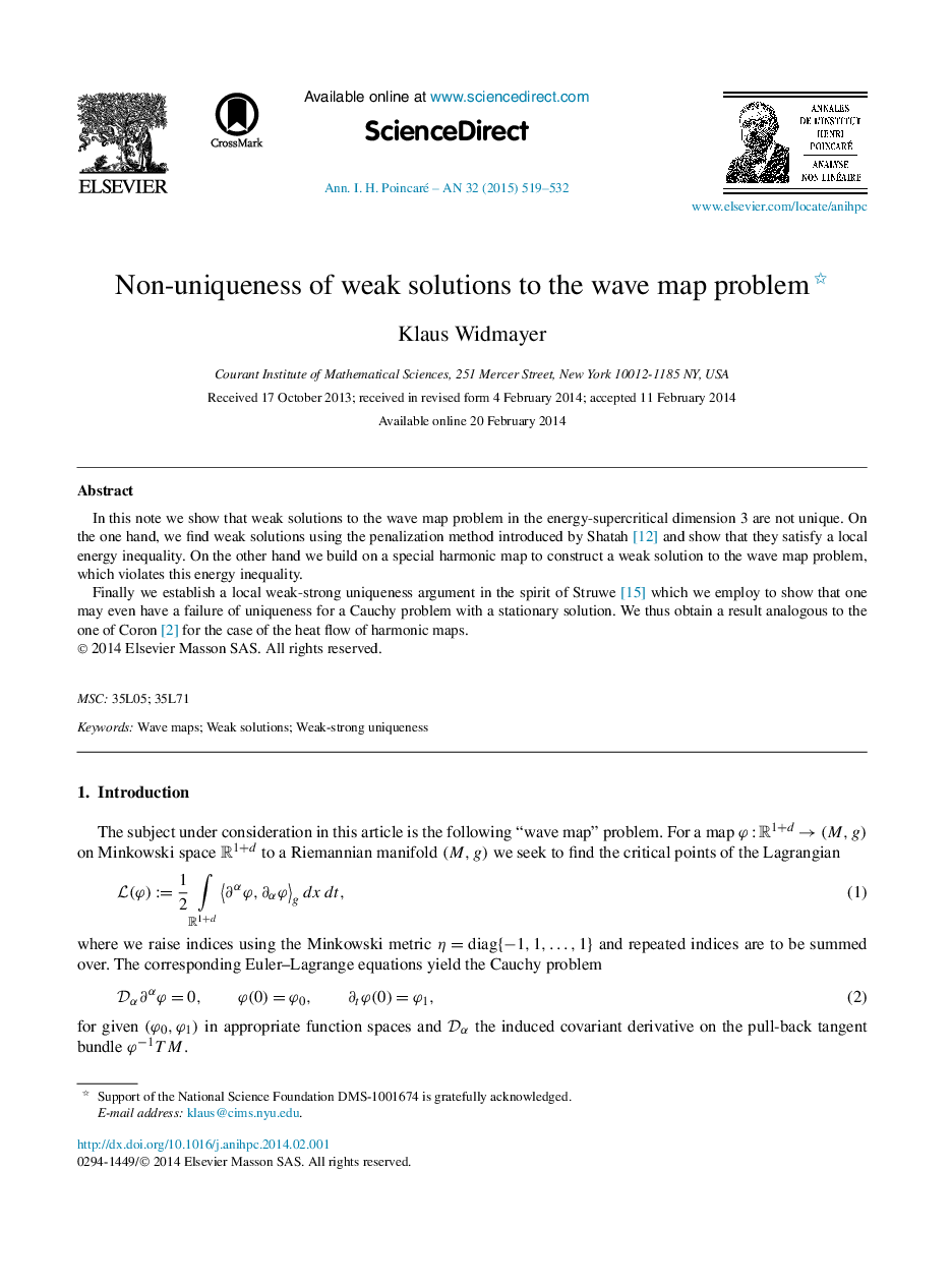 Non-uniqueness of weak solutions to the wave map problem 