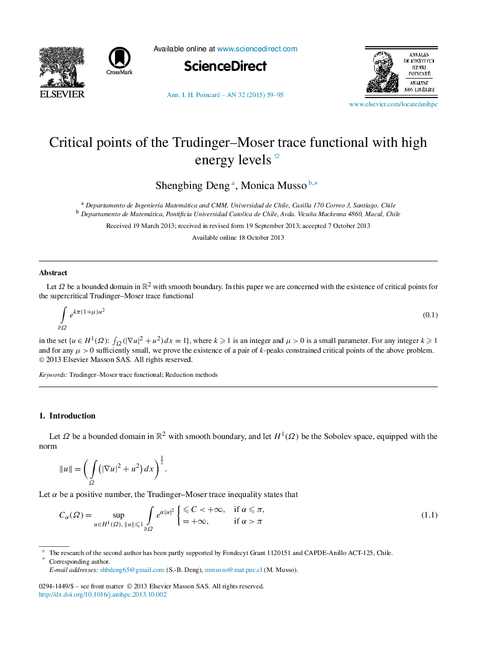 Critical points of the Trudinger–Moser trace functional with high energy levels 