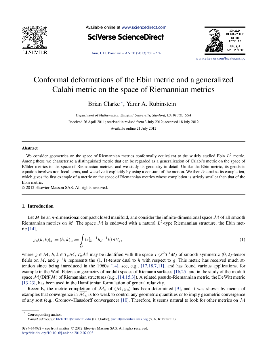 Conformal deformations of the Ebin metric and a generalized Calabi metric on the space of Riemannian metrics