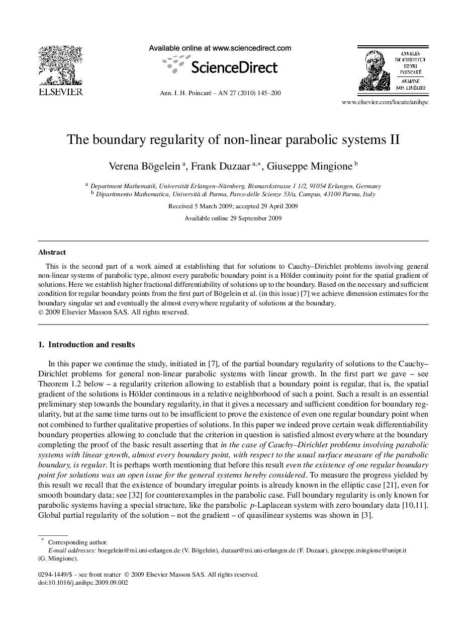 The boundary regularity of non-linear parabolic systems II