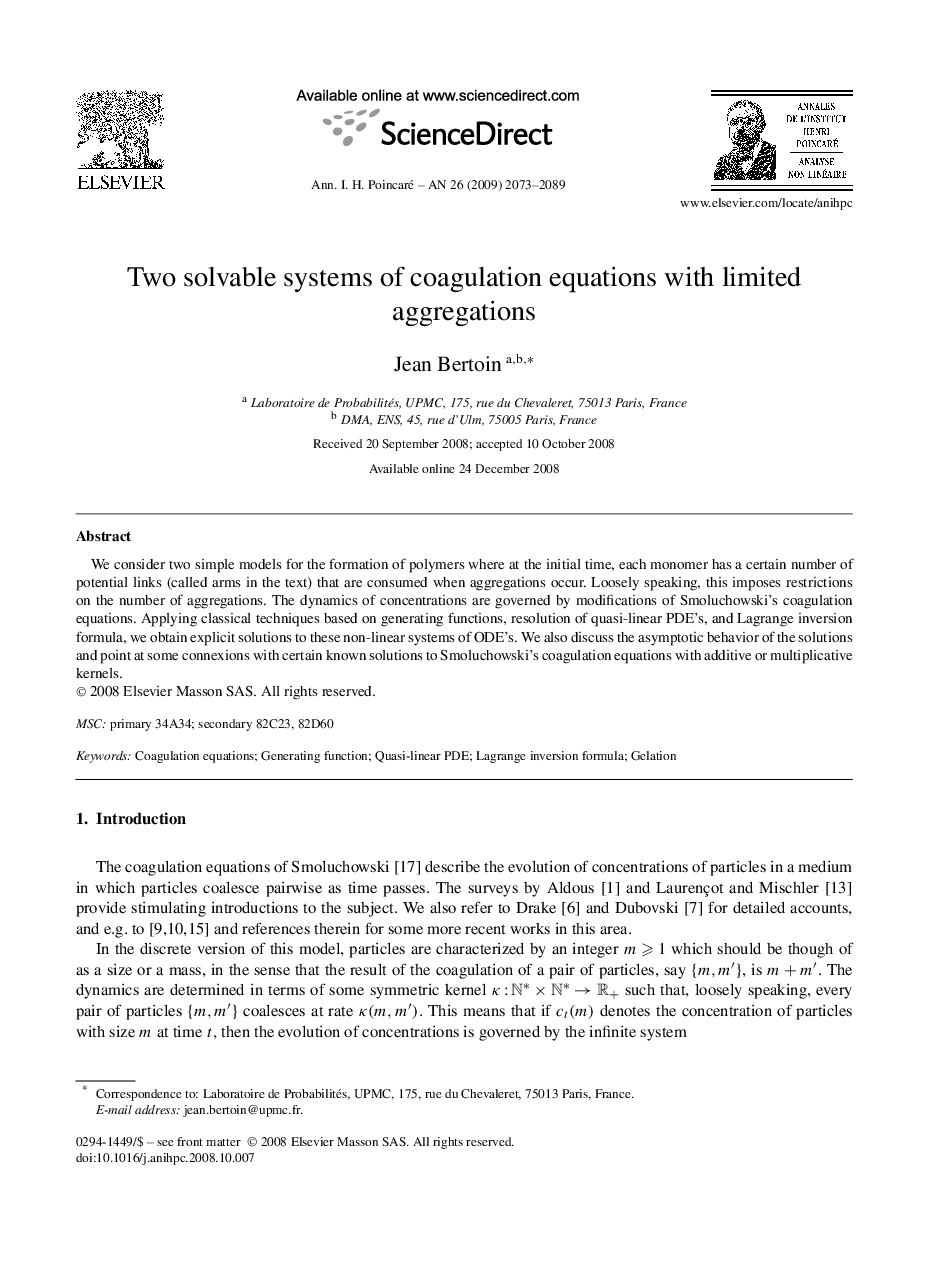 Two solvable systems of coagulation equations with limited aggregations