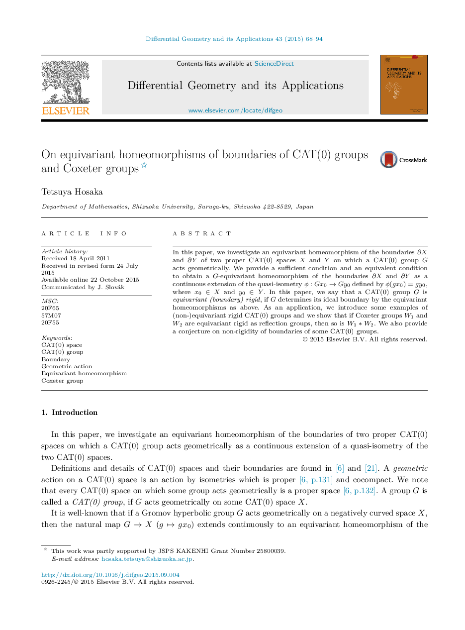 On equivariant homeomorphisms of boundaries of CAT(0) groups and Coxeter groups 