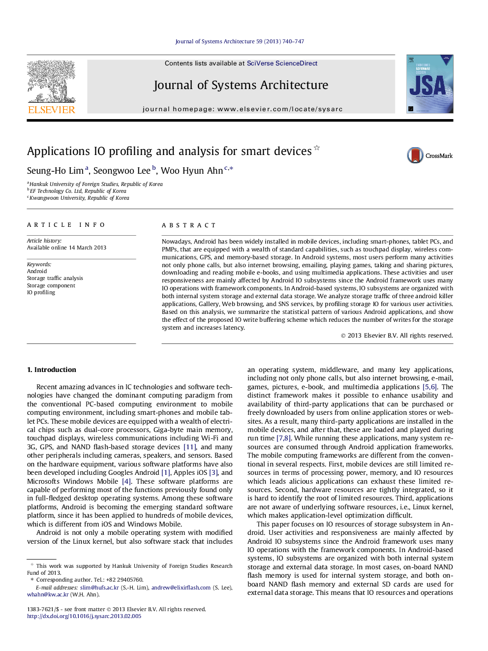 Applications IO profiling and analysis for smart devices 