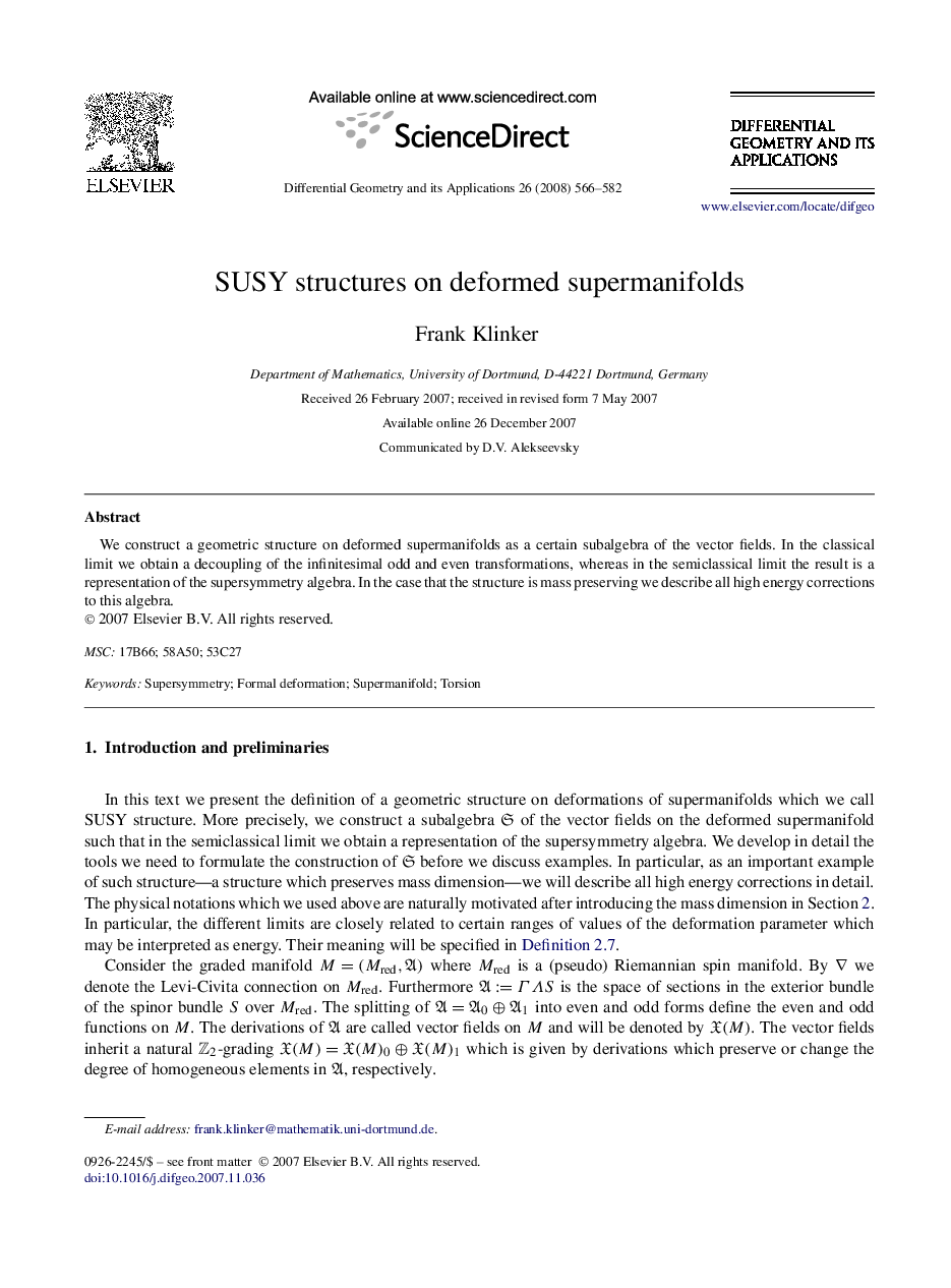 SUSY structures on deformed supermanifolds