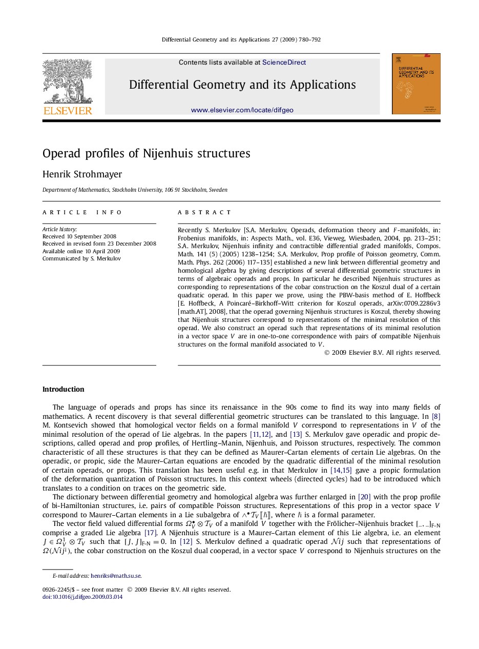 Operad profiles of Nijenhuis structures