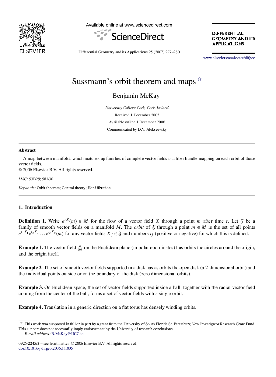 Sussmann's orbit theorem and maps 