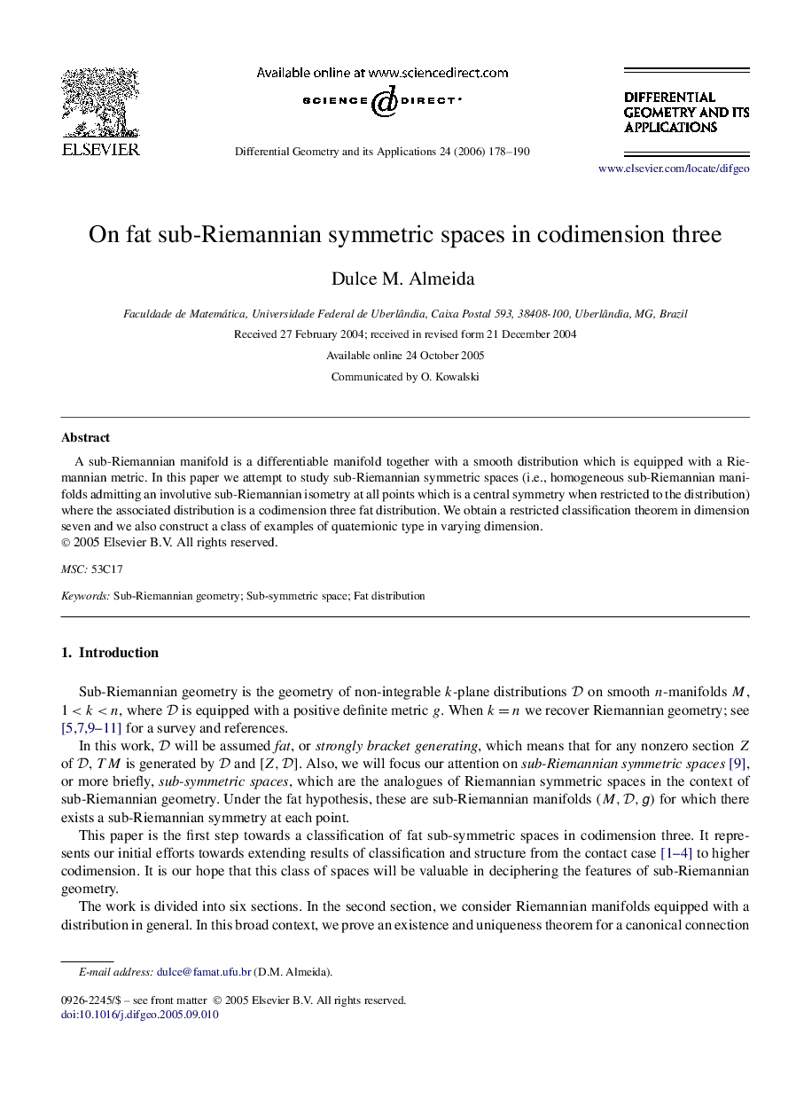 On fat sub-Riemannian symmetric spaces in codimension three