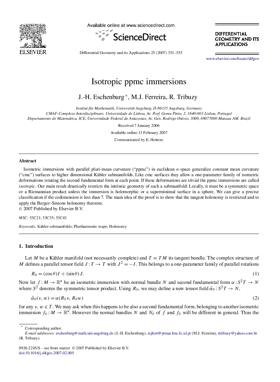 Isotropic ppmc immersions