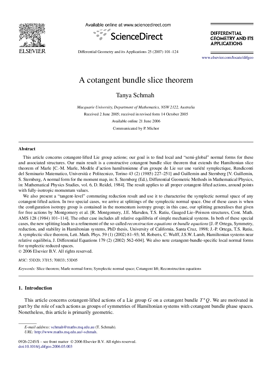 A cotangent bundle slice theorem