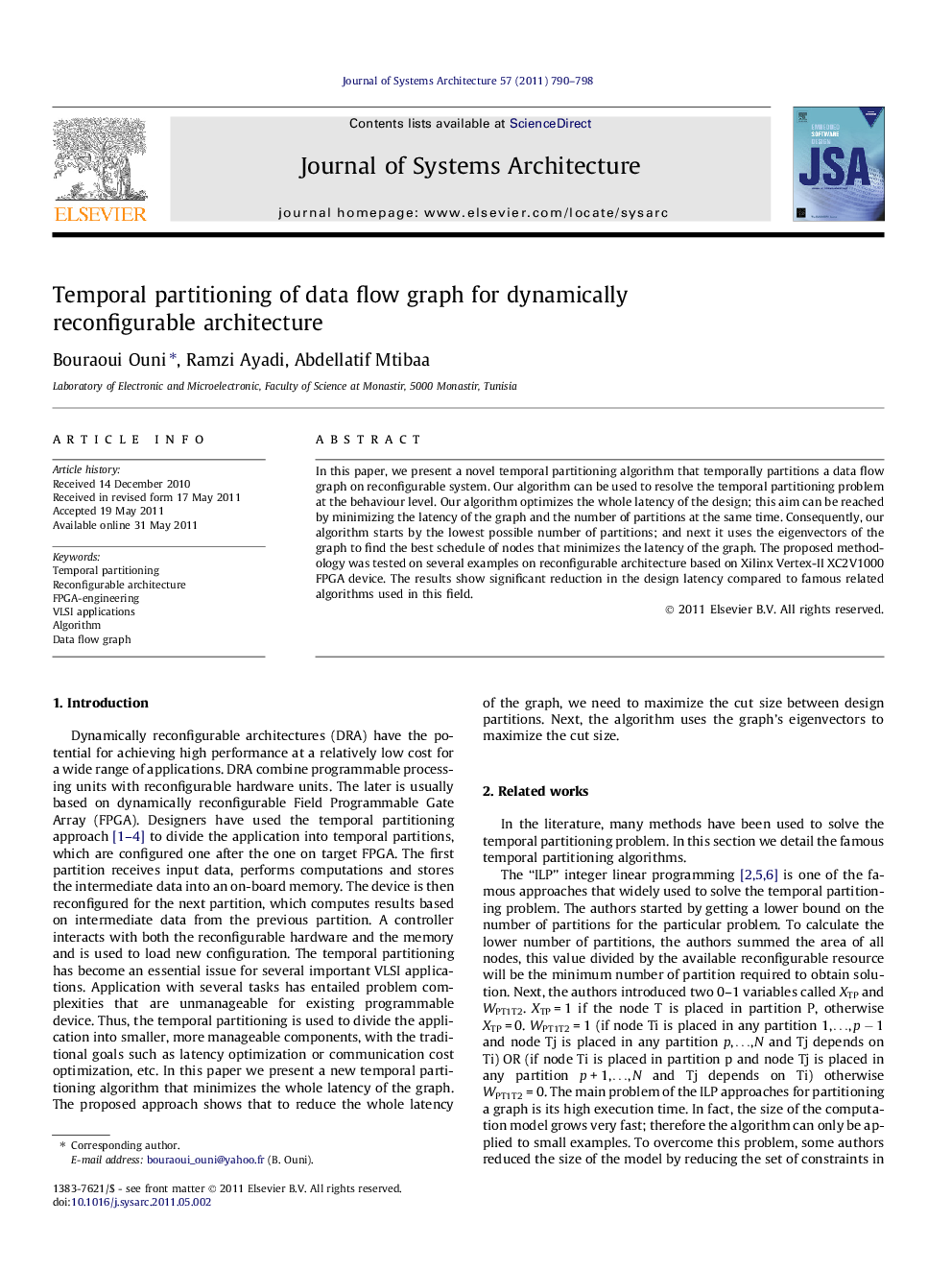 Temporal partitioning of data flow graph for dynamically reconfigurable architecture