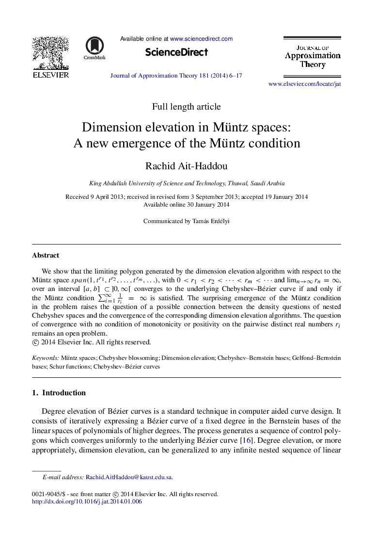 Dimension elevation in Müntz spaces: A new emergence of the Müntz condition