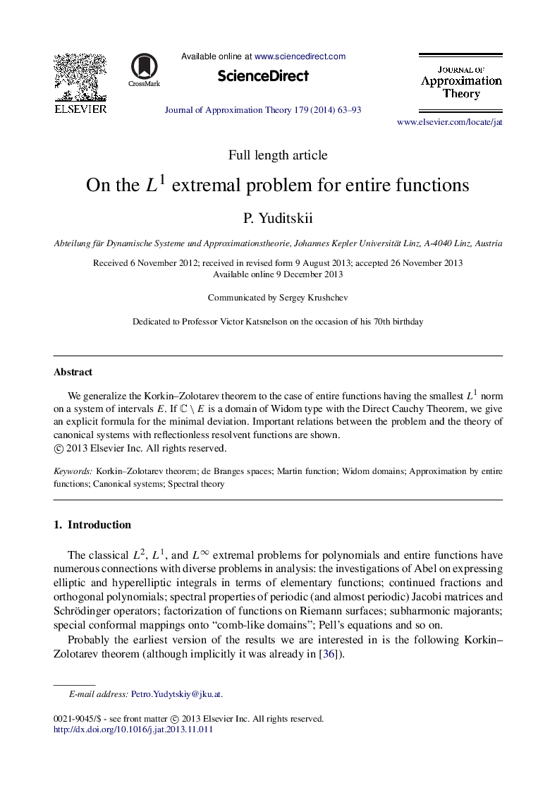 On the L1L1 extremal problem for entire functions