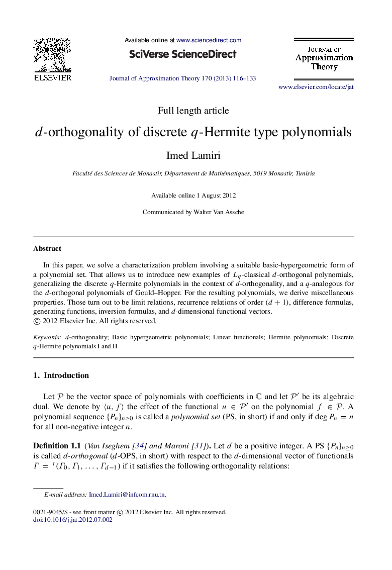 dd-orthogonality of discrete qq-Hermite type polynomials