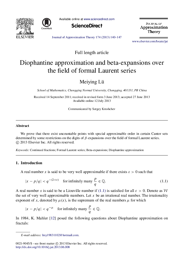 Diophantine approximation and beta-expansions over the field of formal Laurent series