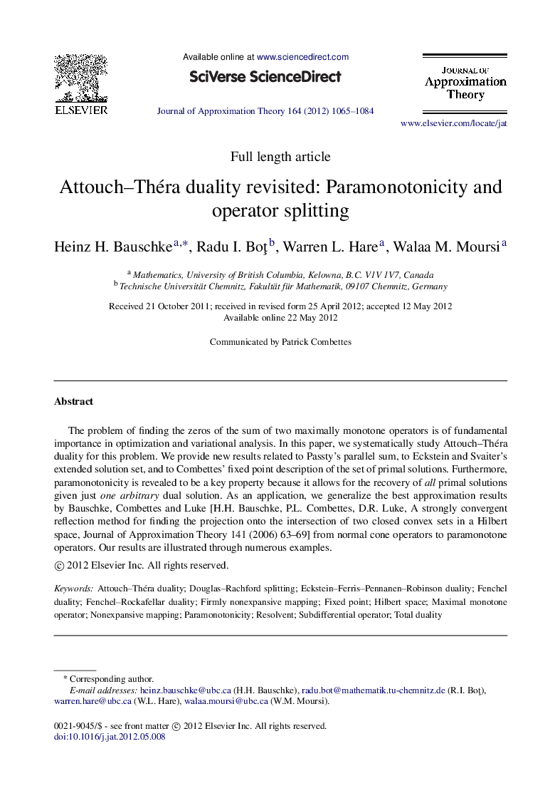 Attouch–Théra duality revisited: Paramonotonicity and operator splitting