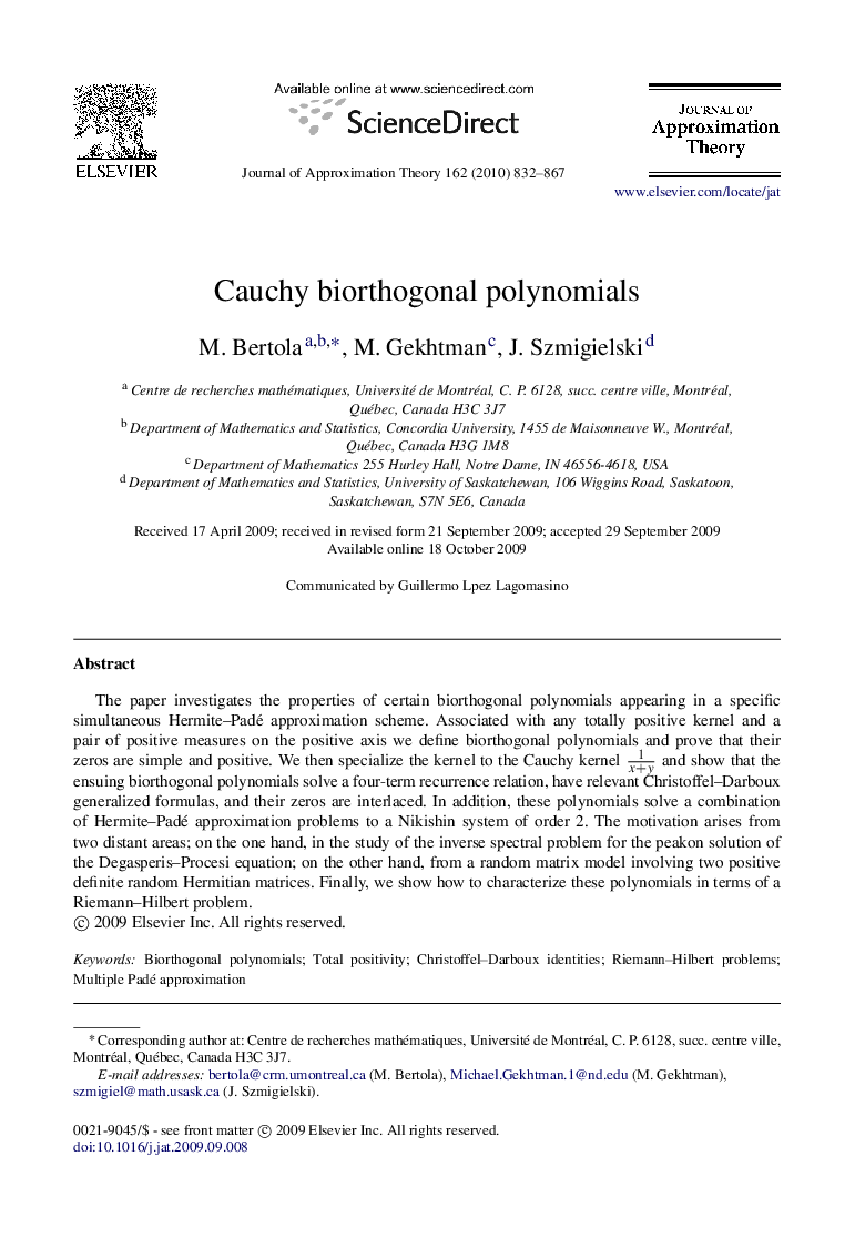 Cauchy biorthogonal polynomials