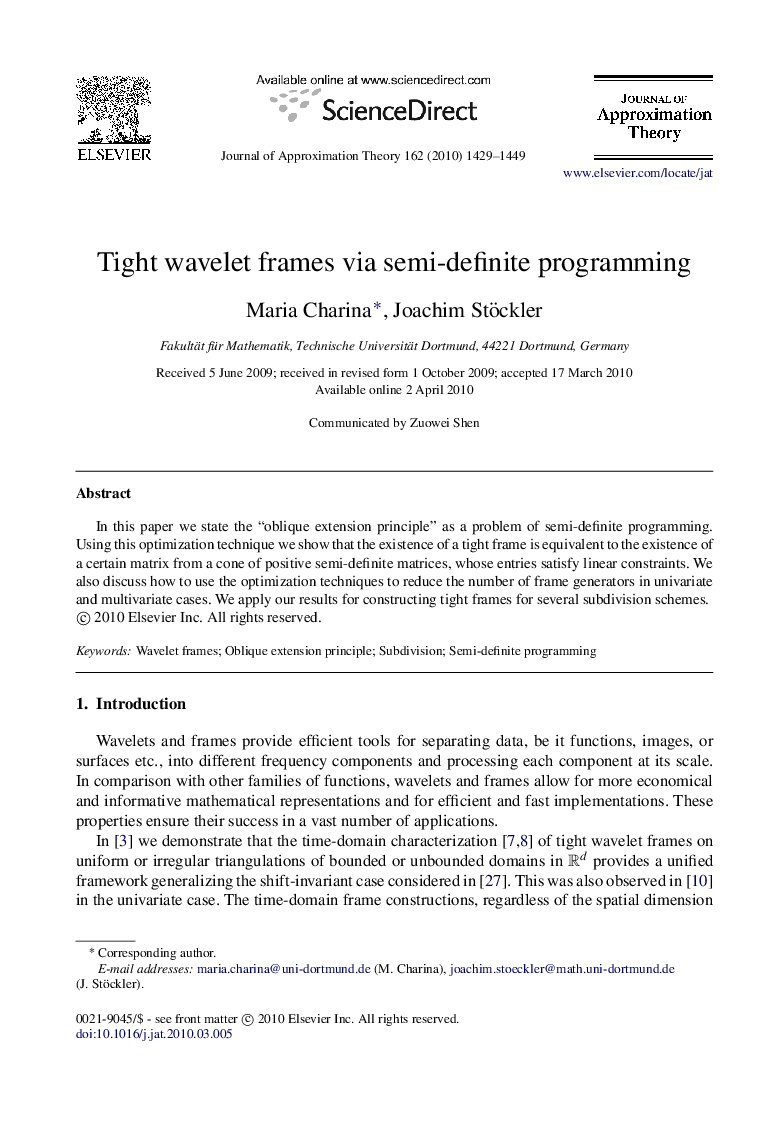 Tight wavelet frames via semi-definite programming