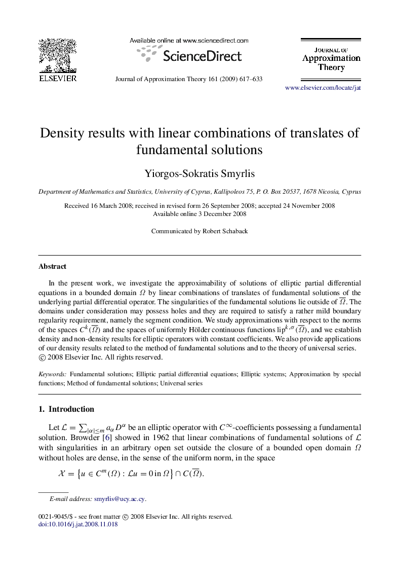 Density results with linear combinations of translates of fundamental solutions