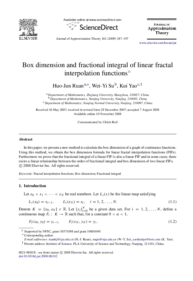 Box dimension and fractional integral of linear fractal interpolation functions 