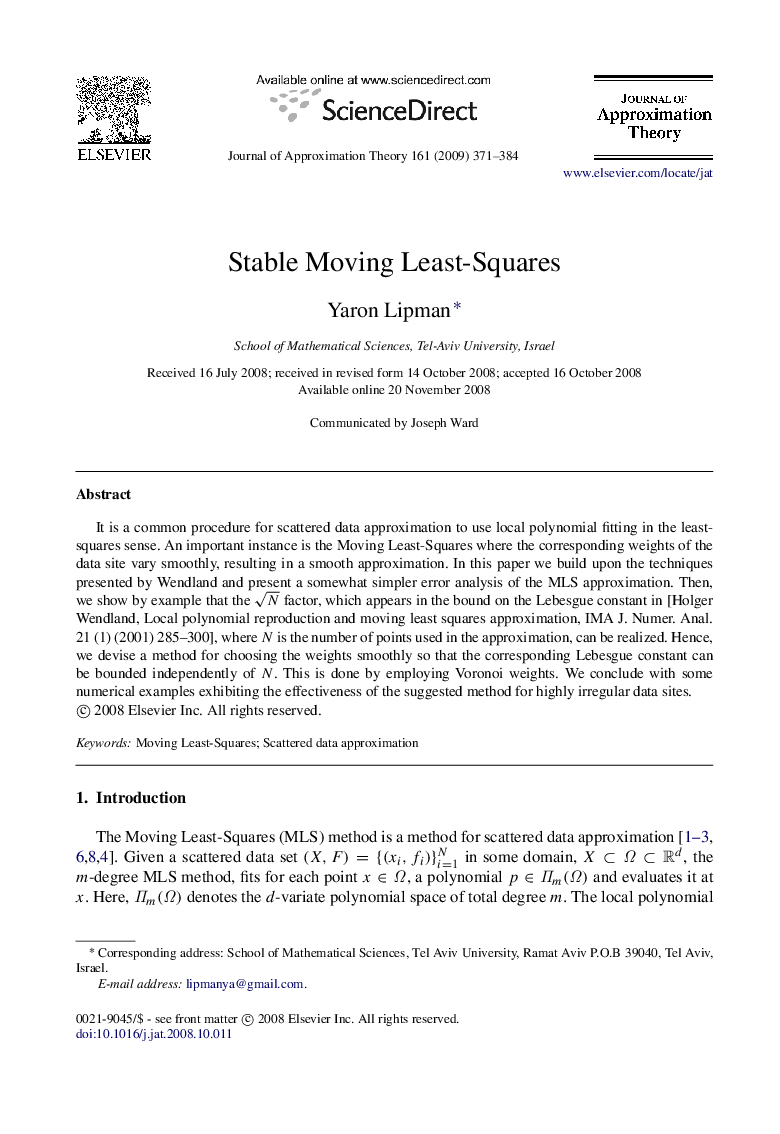 Stable Moving Least-Squares