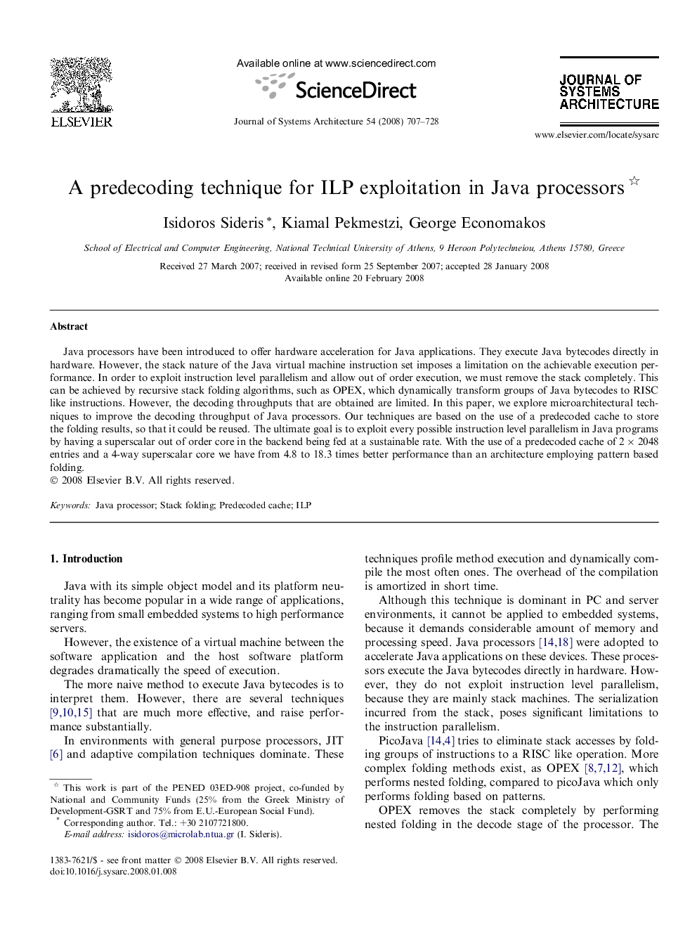A predecoding technique for ILP exploitation in Java processors