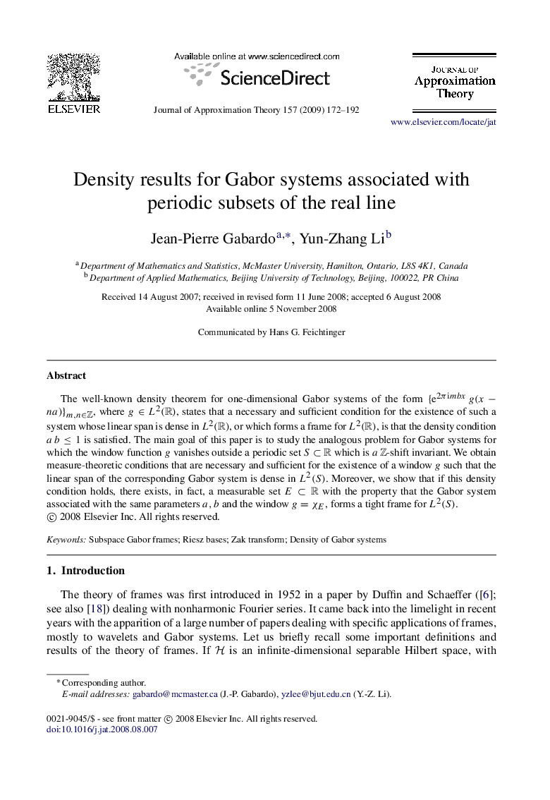 Density results for Gabor systems associated with periodic subsets of the real line